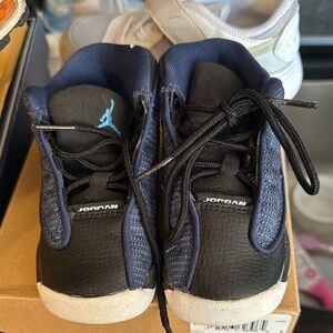 Jordan Black and Blue Sneakers with Classic Basketball Silhouette